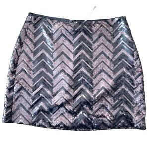 TRINA TURK RICO Skirt Sequence Mini Black Skirt Sz 12 NWT